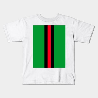 Glentoran Green, Black, Red NFL Retro stripes Kids T-Shirt